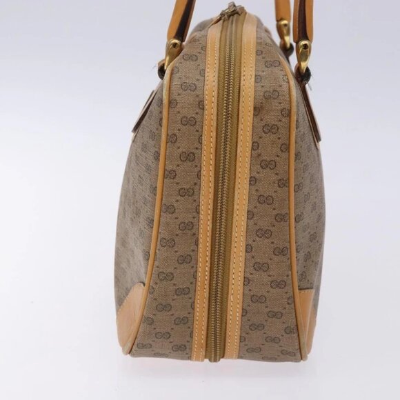 GUCCI Micro GG Supreme Hand Bag PVC Beige Gold 000 104 0030 Auth gh453 - Picture 6 of 11